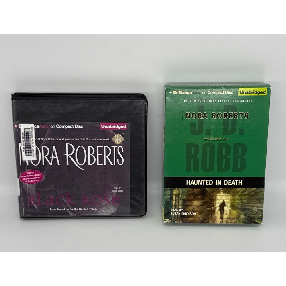 Nora‎ Roberts Black Rose & JD Robb Haunted in Death Unabridged Audiobook CD Lot